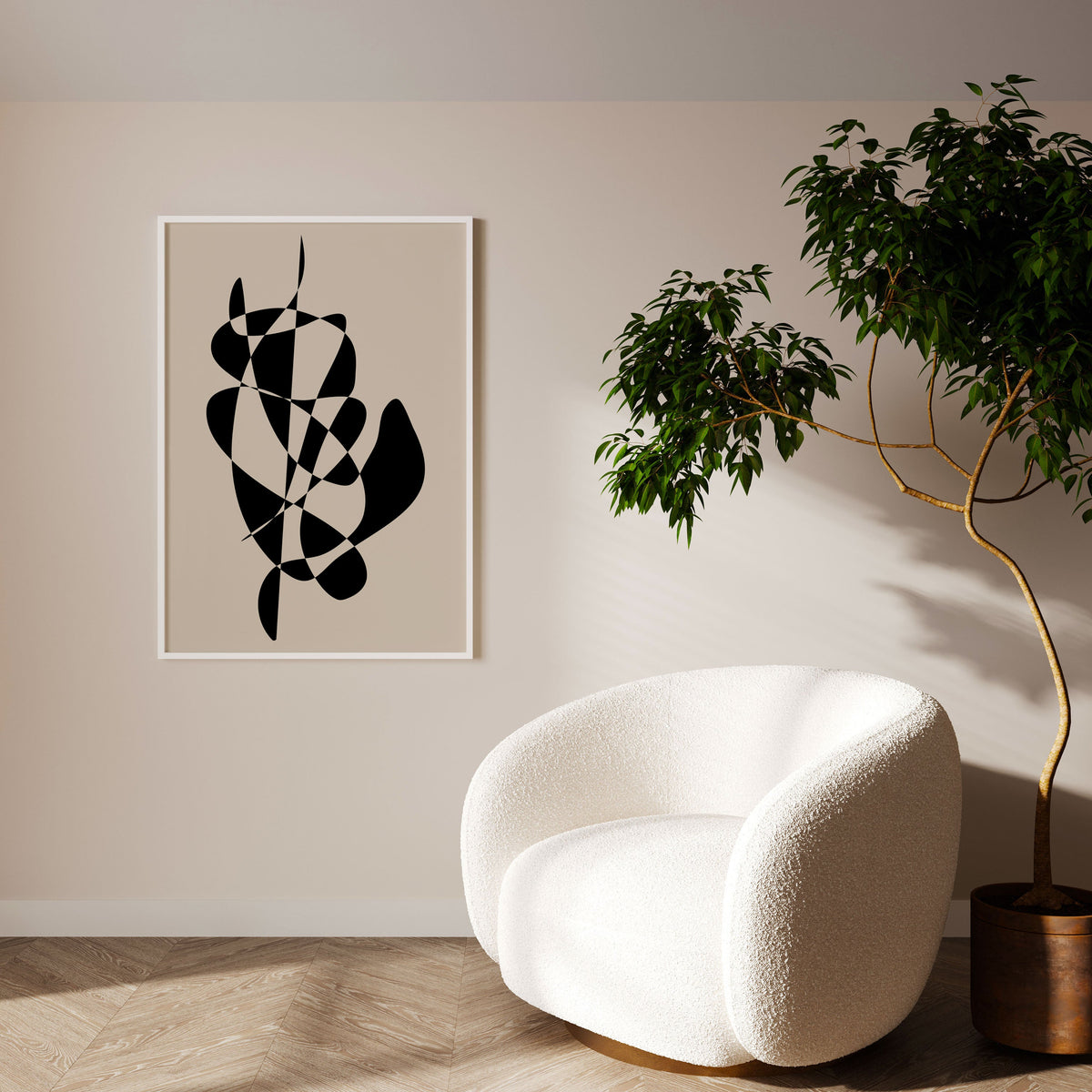 Abstract Black Shapes Artwork