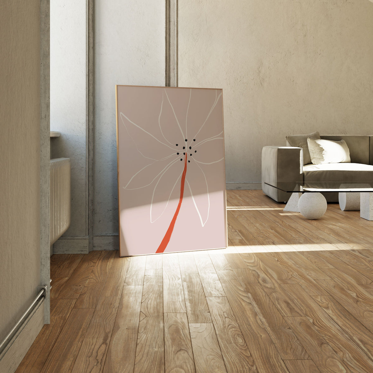 Abstract Flower No 1, Minimal Art, Minimalist Painting