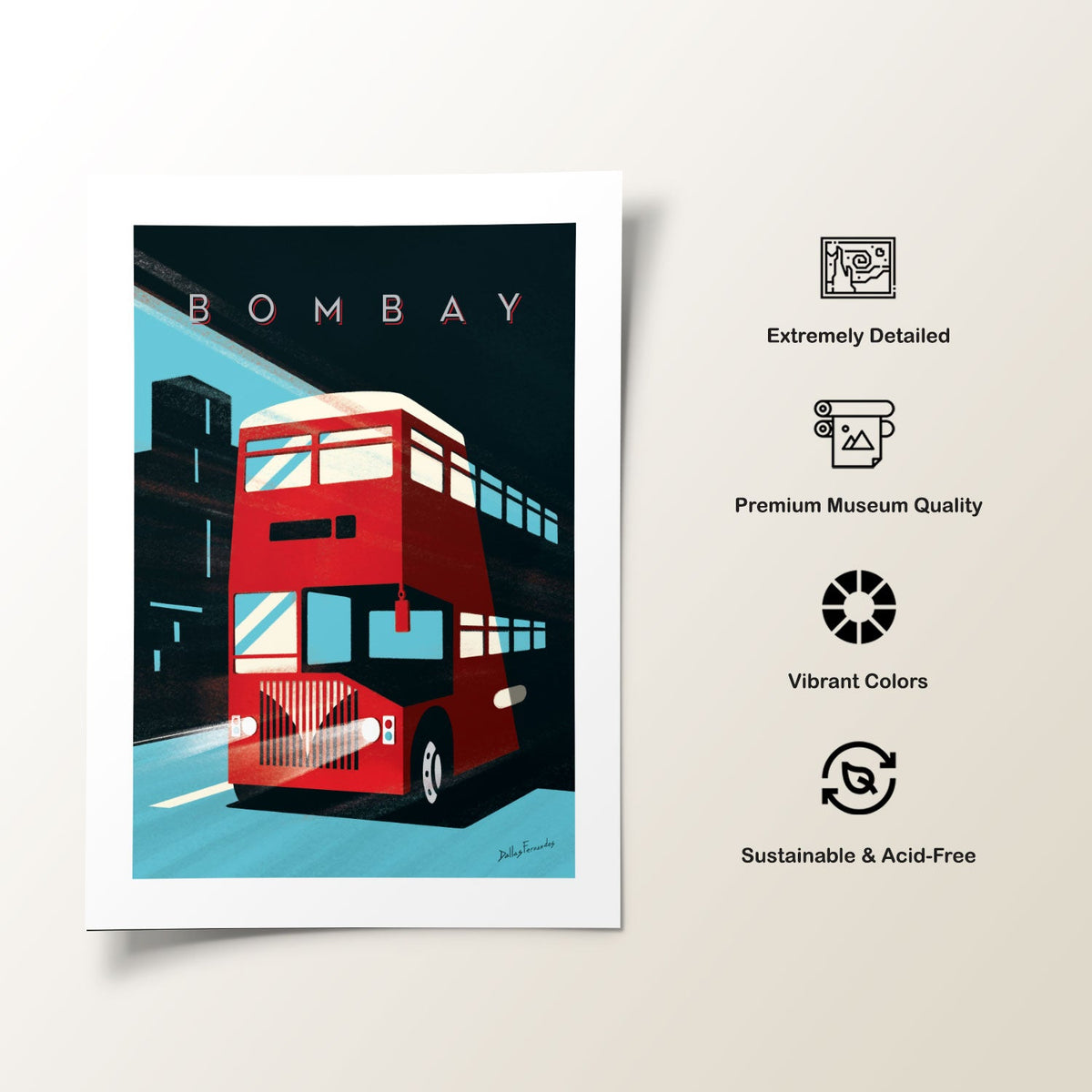 BOMBAY BUS, India Travel Posters