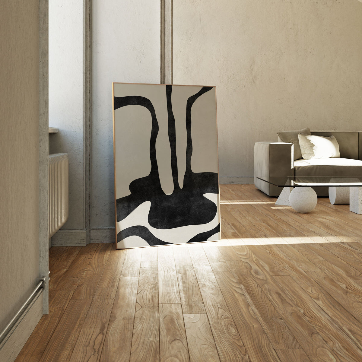 Contrastive Canvases, BW Art, Black and White Painting