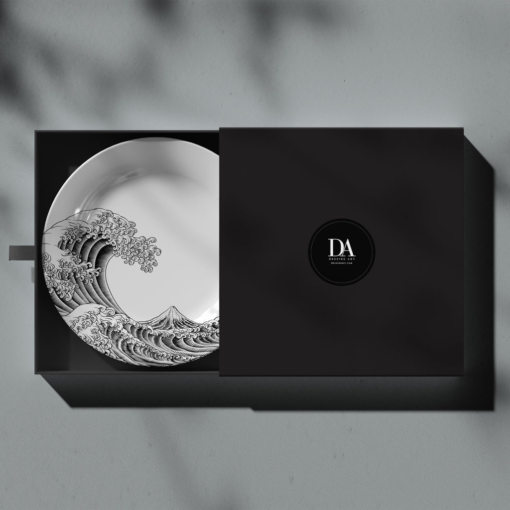 Great Waves Monochrome Decorative Wall Plate