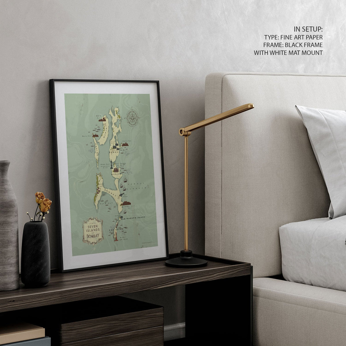 BOMBAY MAP, India Travel Posters