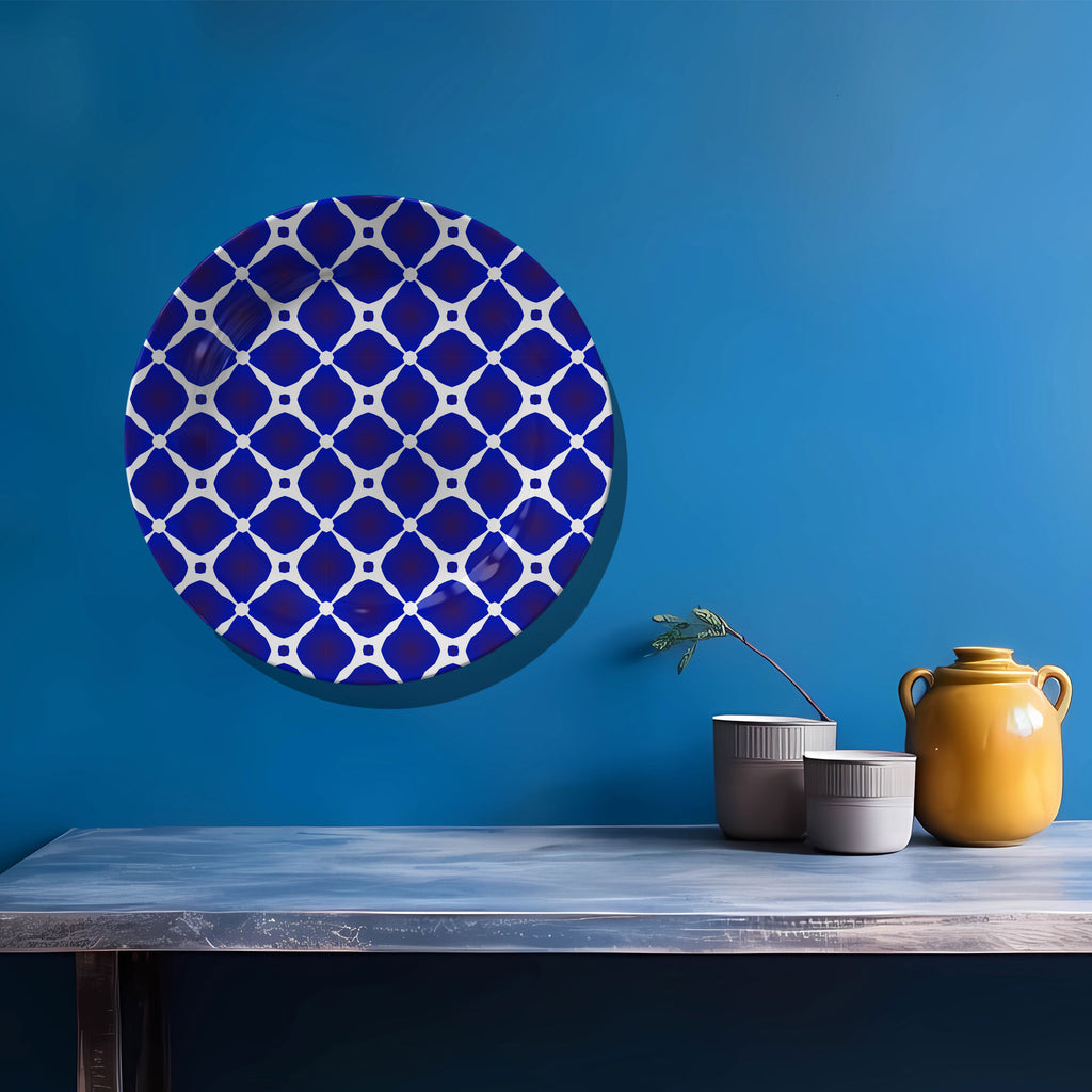Blue Pottery Style Moroccan VI Decorative Wall Plate