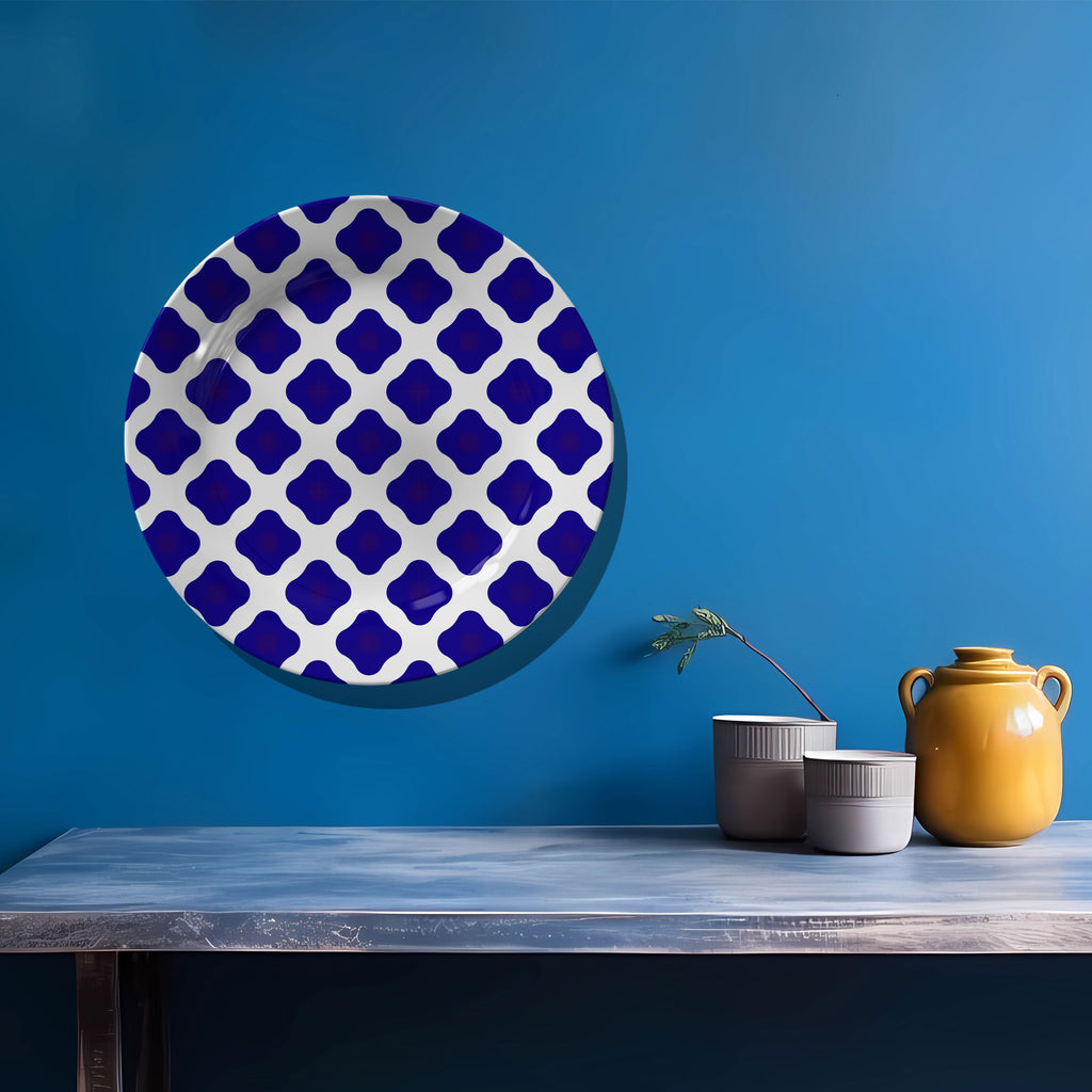 Blue Pottery Style Moroccan X Decorative Wall Plate
