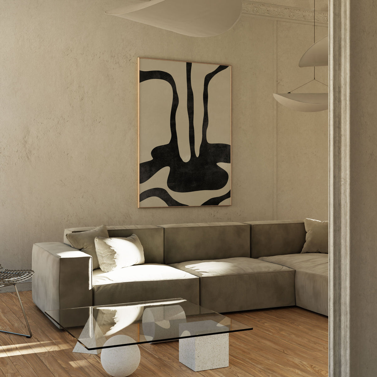 Contrastive Canvases, BW Art, Black and White Painting