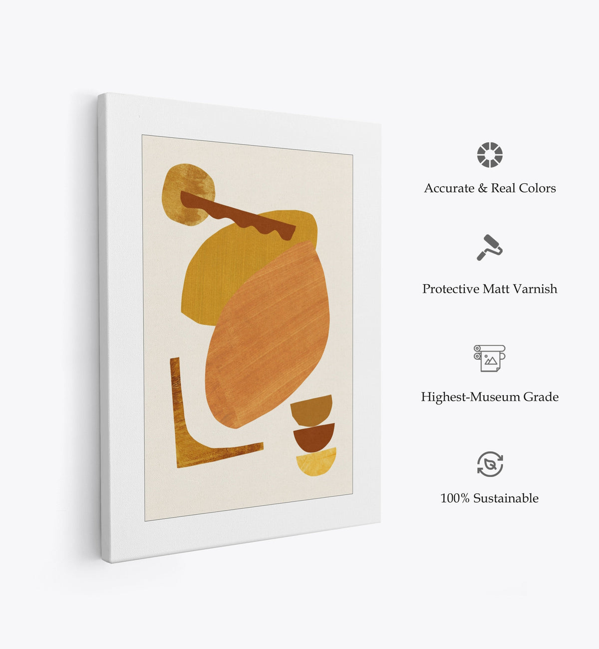 Abstract Collage With Warm Shapes, Minimal Art, Minimalist Painting