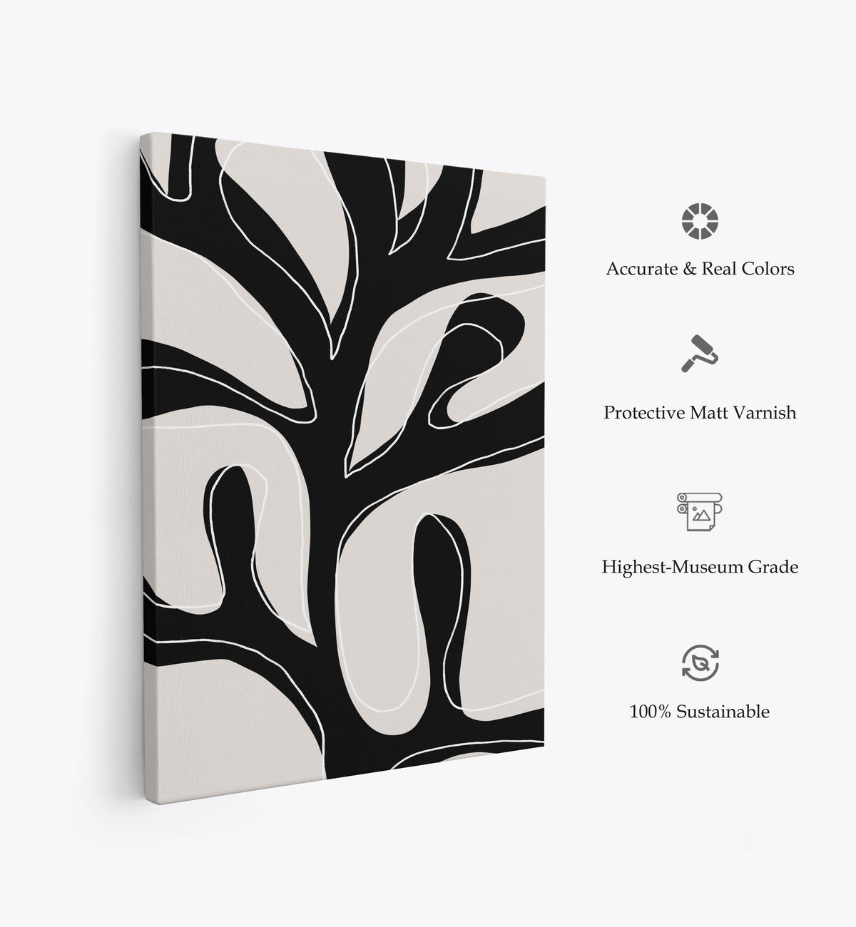 Abstract Twig Black and White, Minimal Art, Minimalist Painting