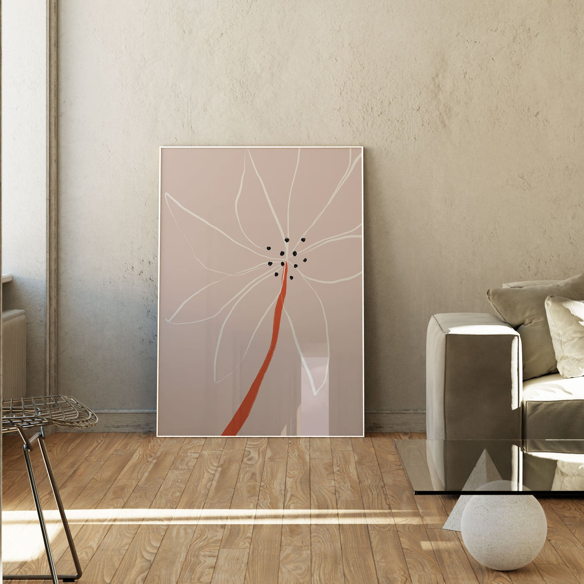 Abstract Flower No 1, Minimal Art, Minimalist Painting
