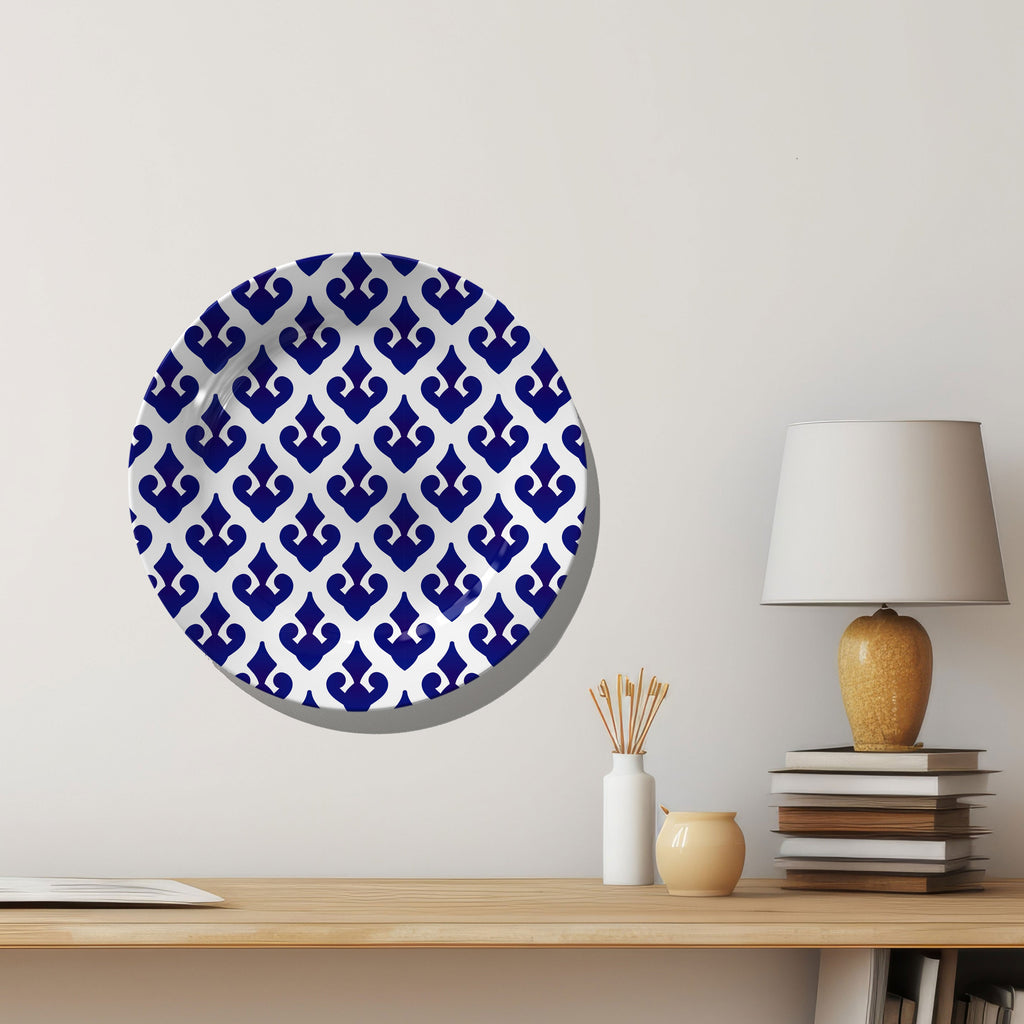 Blue Pottery Style Moroccan IX Decorative Wall Plate
