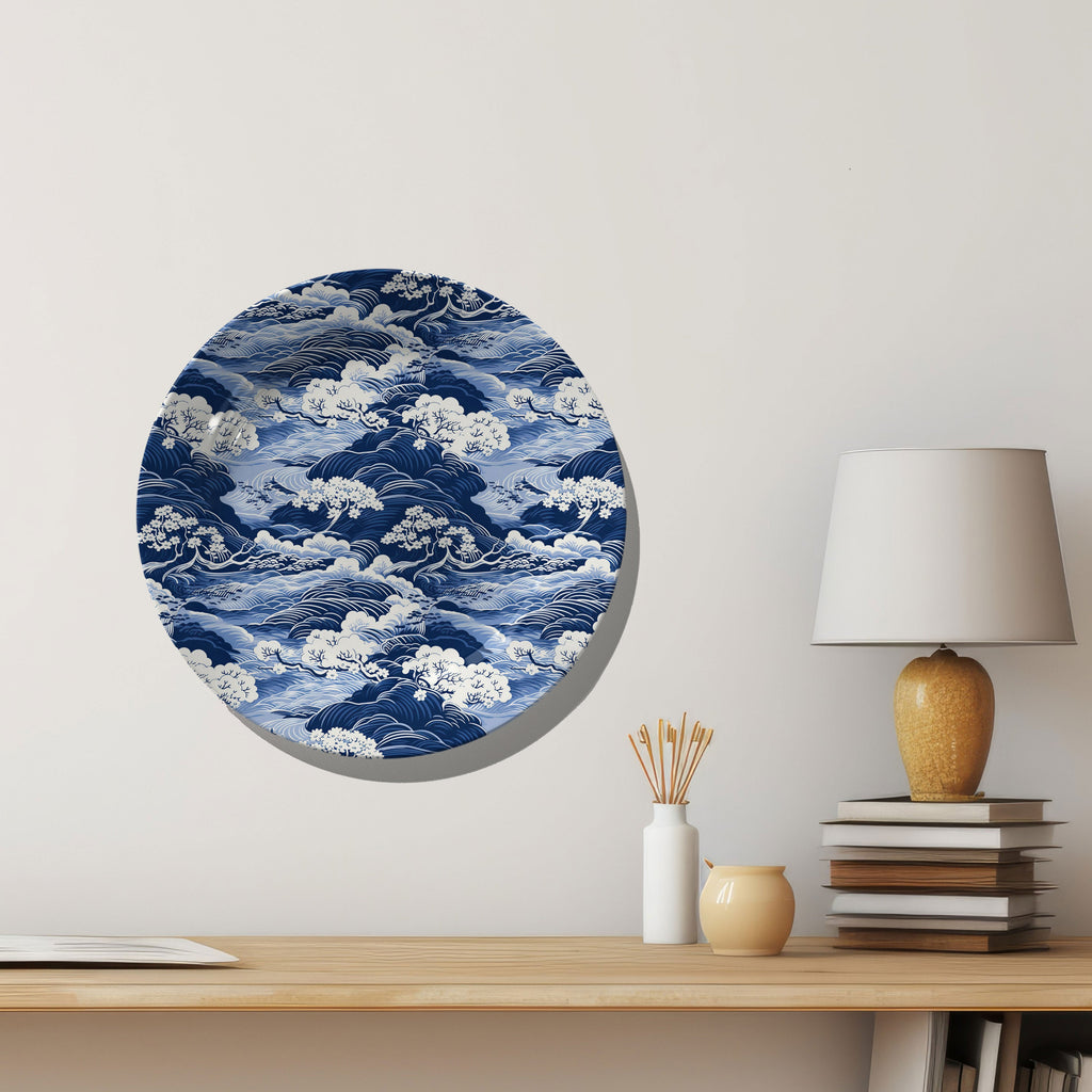 Chinese Blue Willow Motif III Decorative Wall Plate