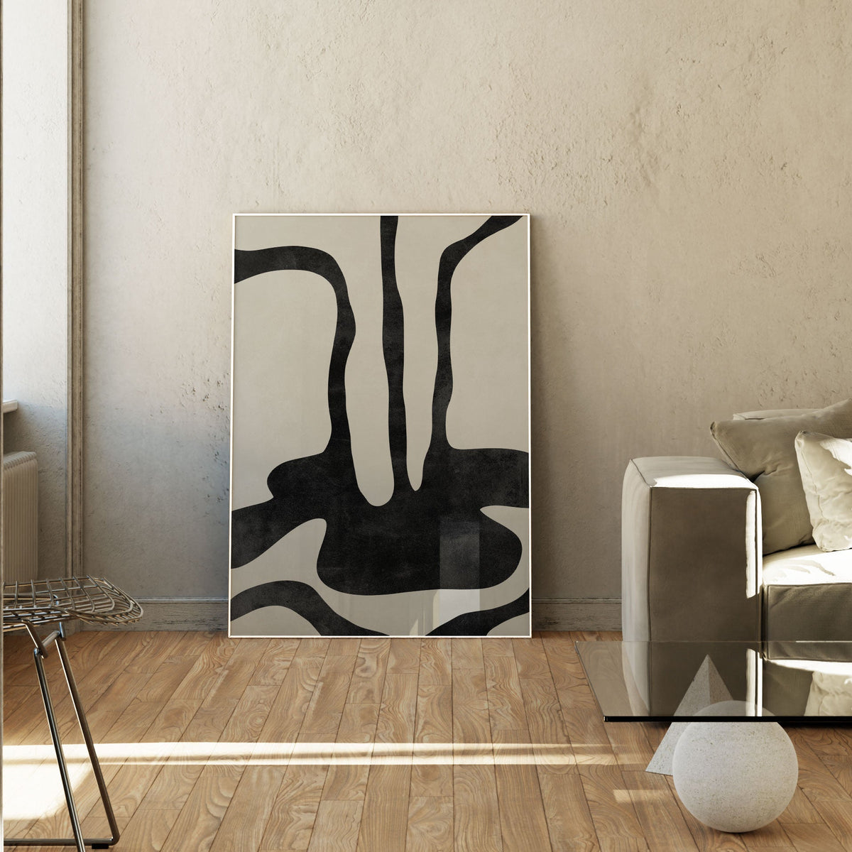 Contrastive Canvases, BW Art, Black and White Painting