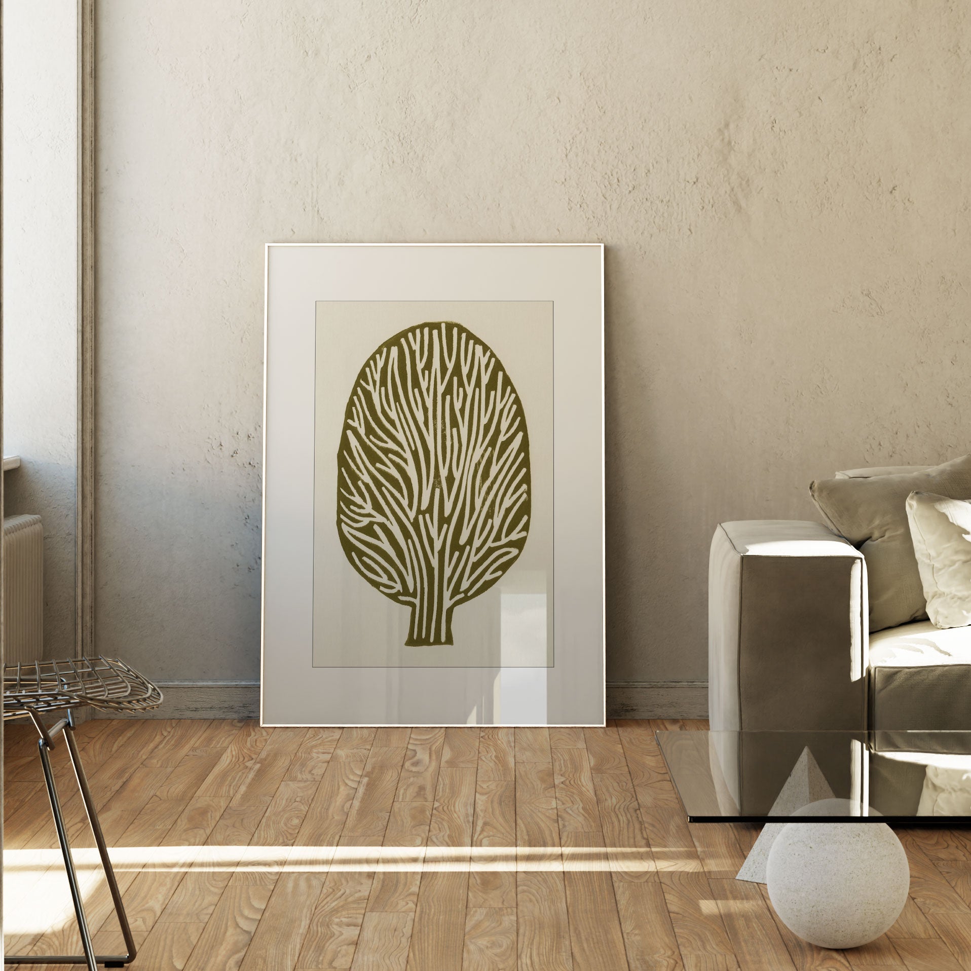 Man Tree Linocut Buy Linocut Tree from Minimal Art or Minimalist Painting Collection ...