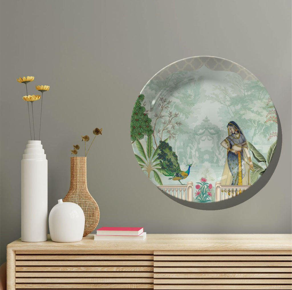 Rajasthani Lady Dancing in the Garden Decorative Wall Plate