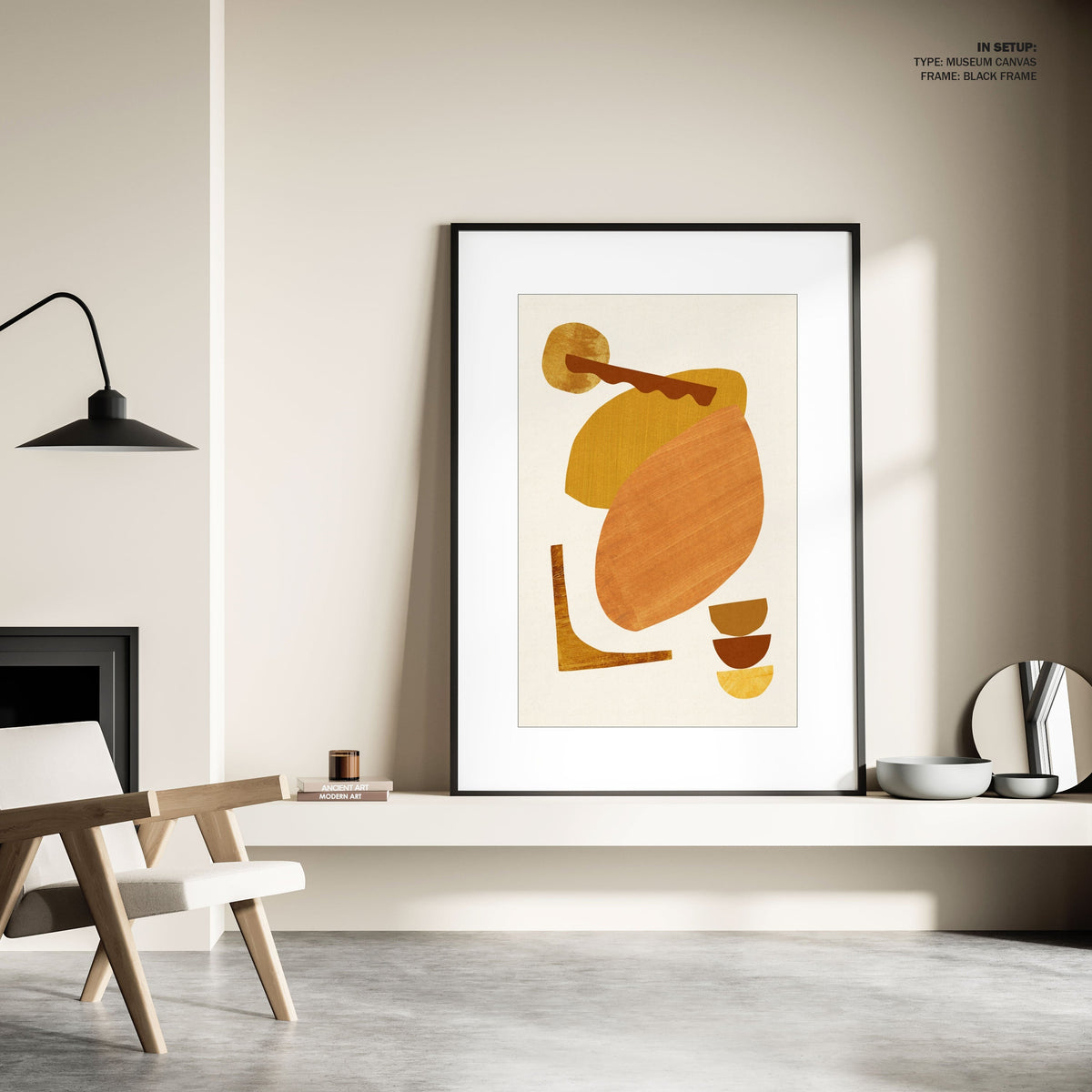 Abstract Collage With Warm Shapes, Minimal Art, Minimalist Painting