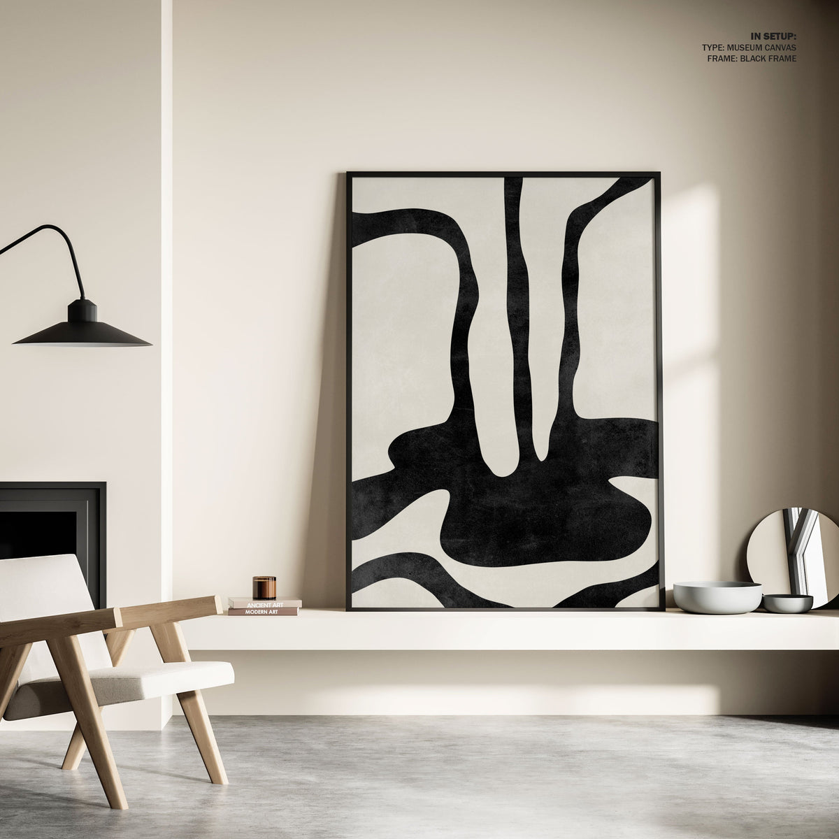 Contrastive Canvases, BW Art, Black and White Painting
