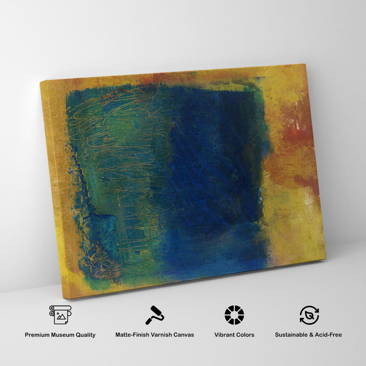 Abstract Blue Rusty Art Painting