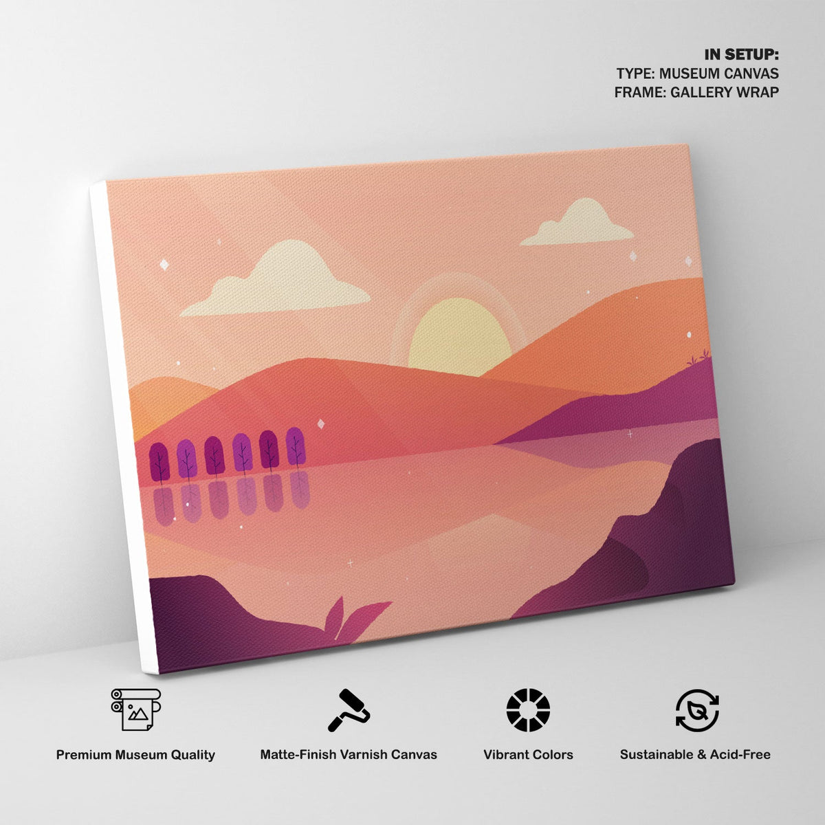 Sunset over Hills, Wall Art Prints