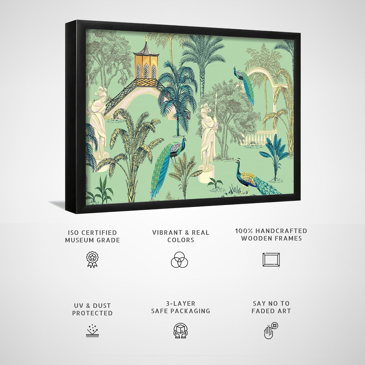 India Peacock Heritage Bird, Canvas Painting
