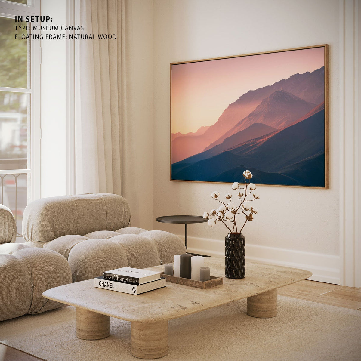Beautiful mountains at sunset, Canvas Painting