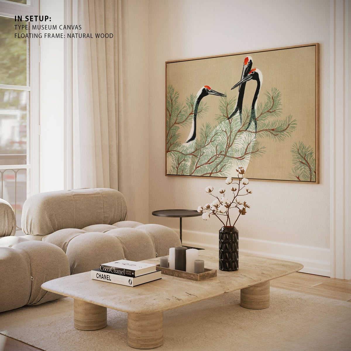 Cranes From Momoyogusa, Canvas Painting