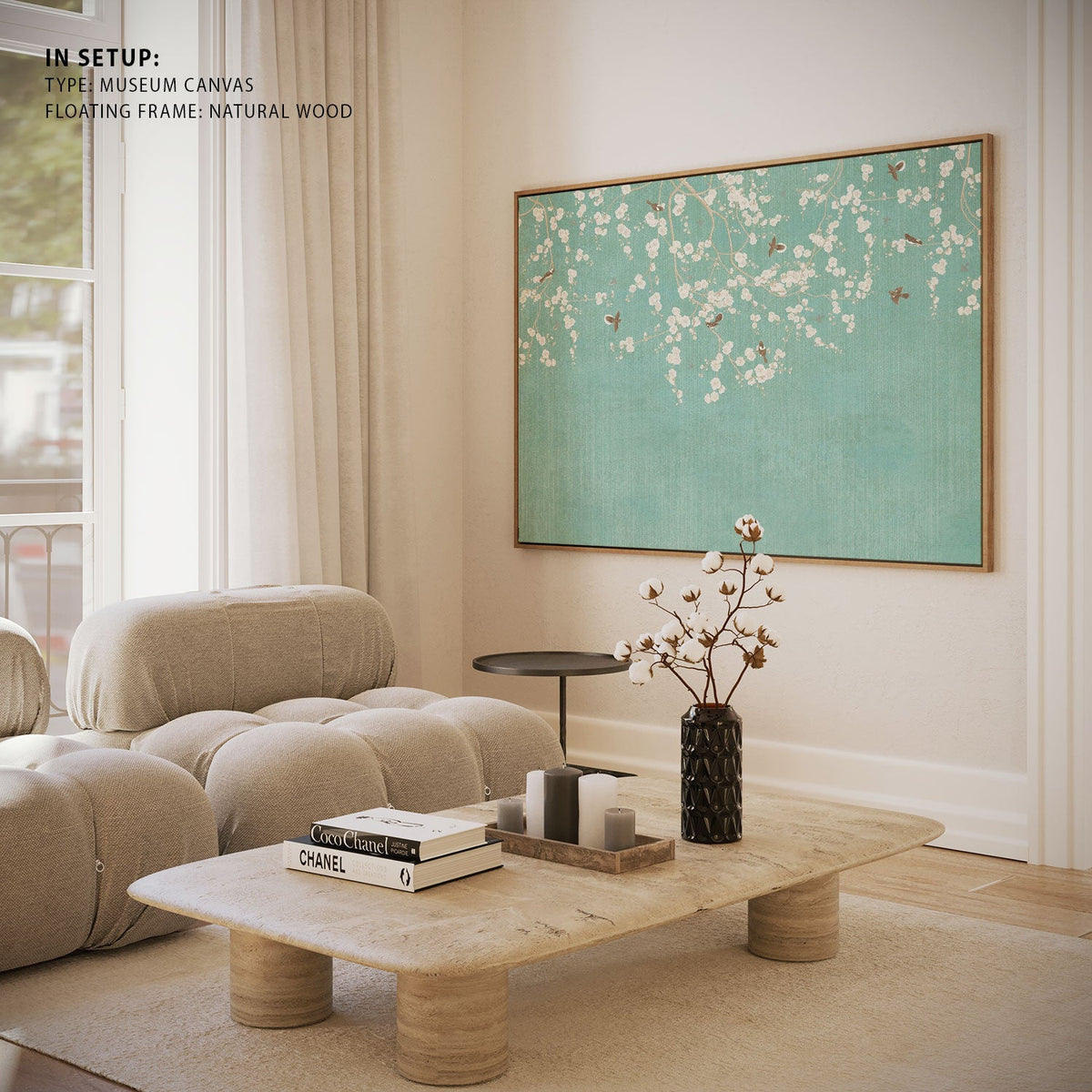 Vintage Birds on Branches, Canvas Painting