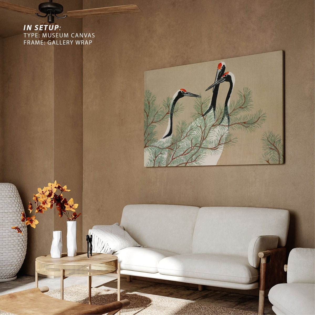 Cranes From Momoyogusa, Canvas Painting