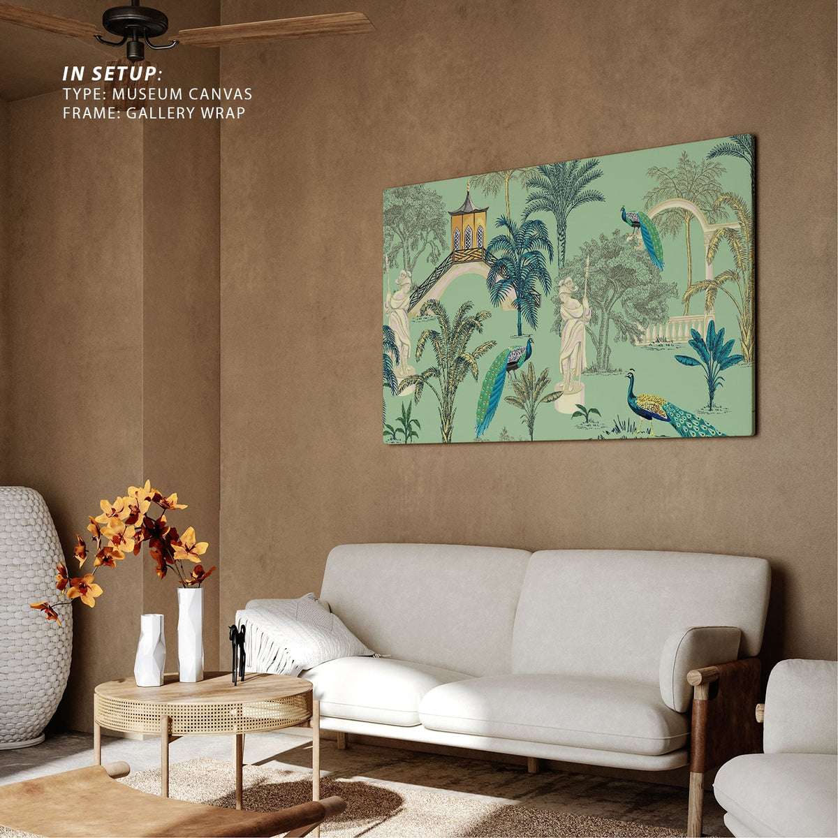 India Peacock Heritage Bird, Canvas Painting