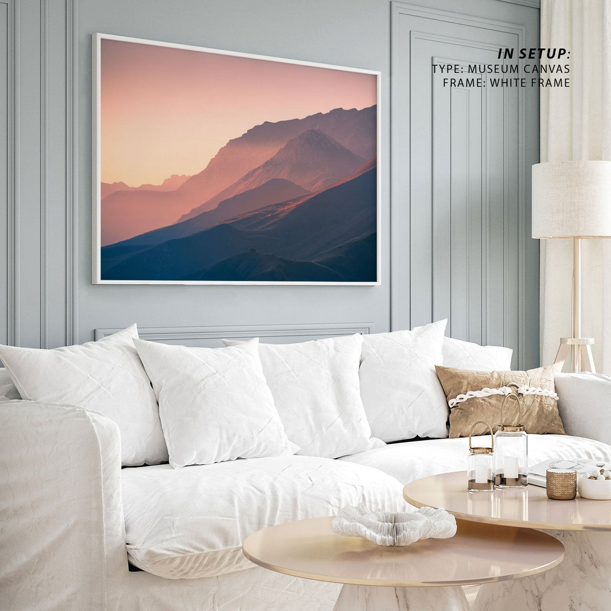 Beautiful mountains at sunset, Canvas Painting