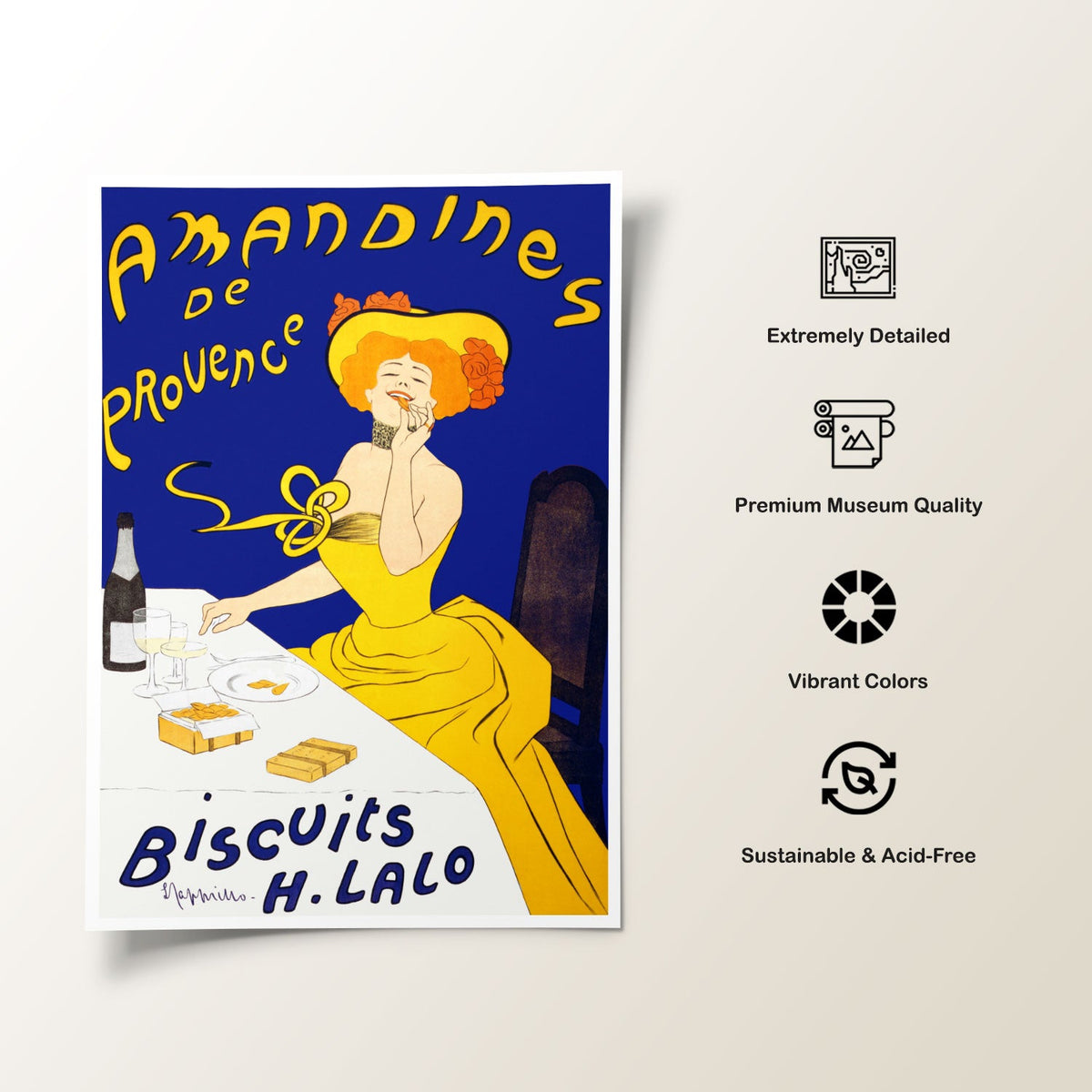 Woman eating almond Art Nouveau