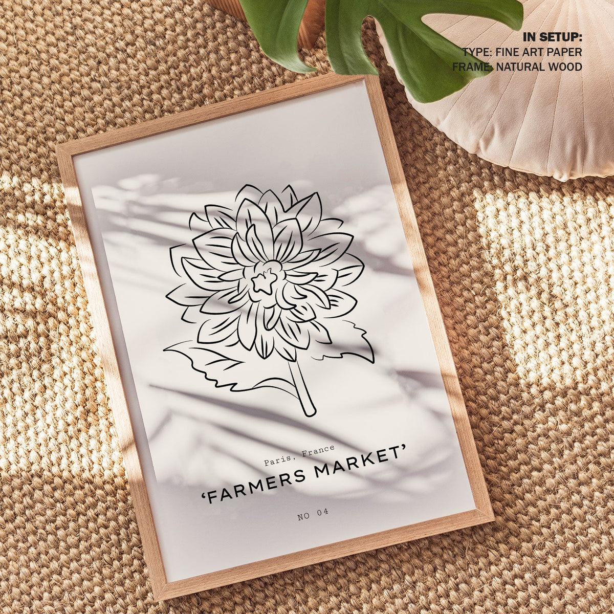 A Dahlia Flower , Line Art Painting