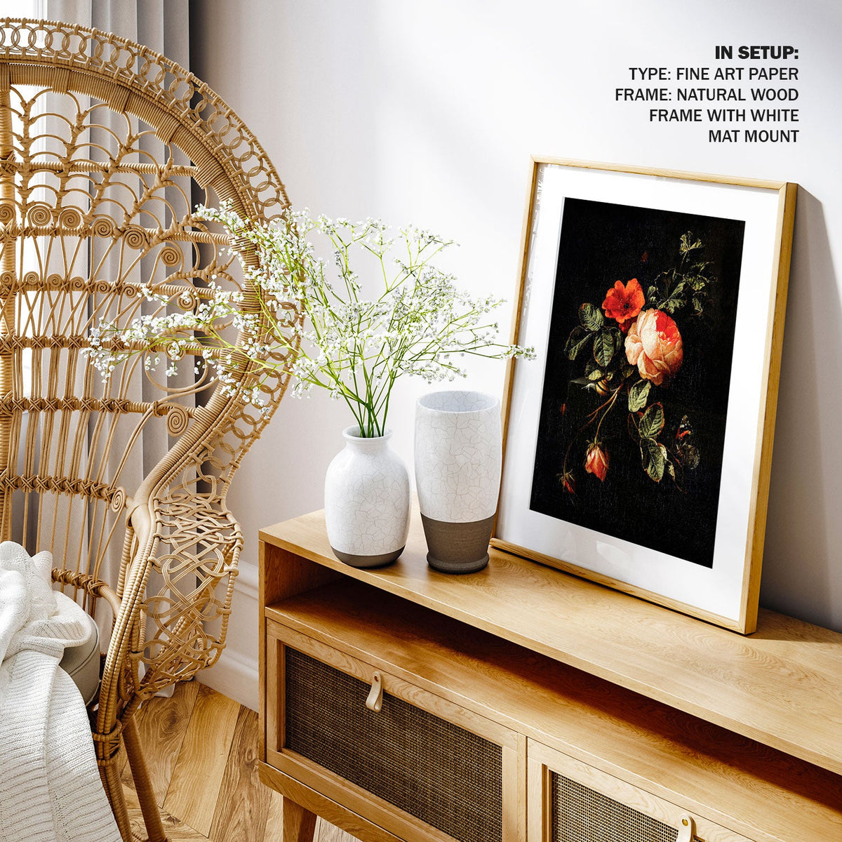 A Still Life with Roses by Elias, Botanical Flower Paintings