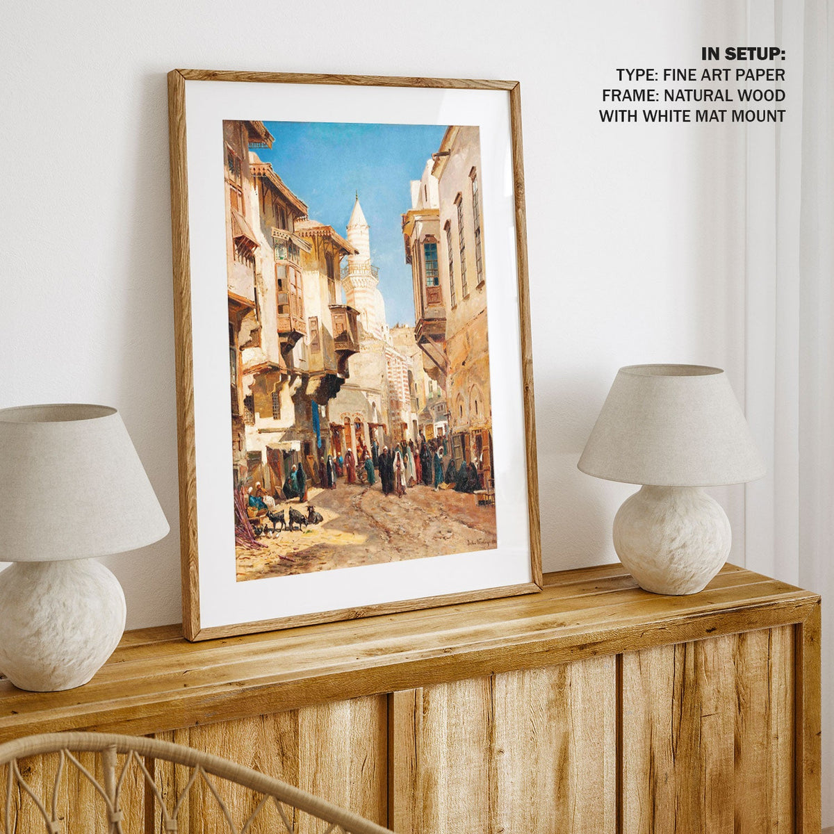 A bustling street before the mosque of Emir, Egyptian Art Paintings