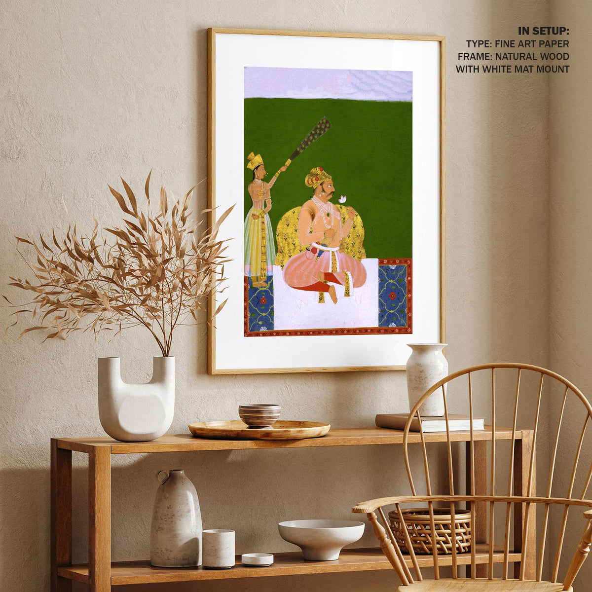 A seated nobleman with attendant, Rajasthani Miniature Paintings