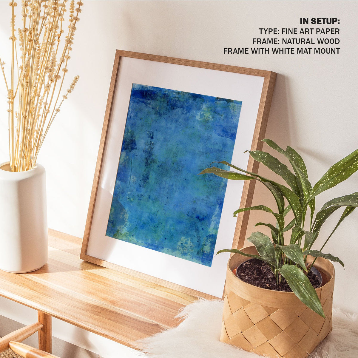 Abstract Blue Painting on Canvas