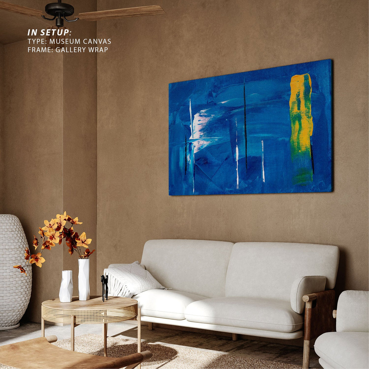 Abstract Blue Canvas Painting