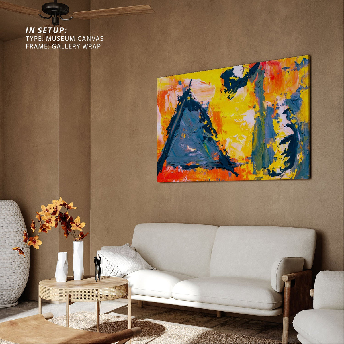 Abstract Canvas Painting with Vibrant Colors IV