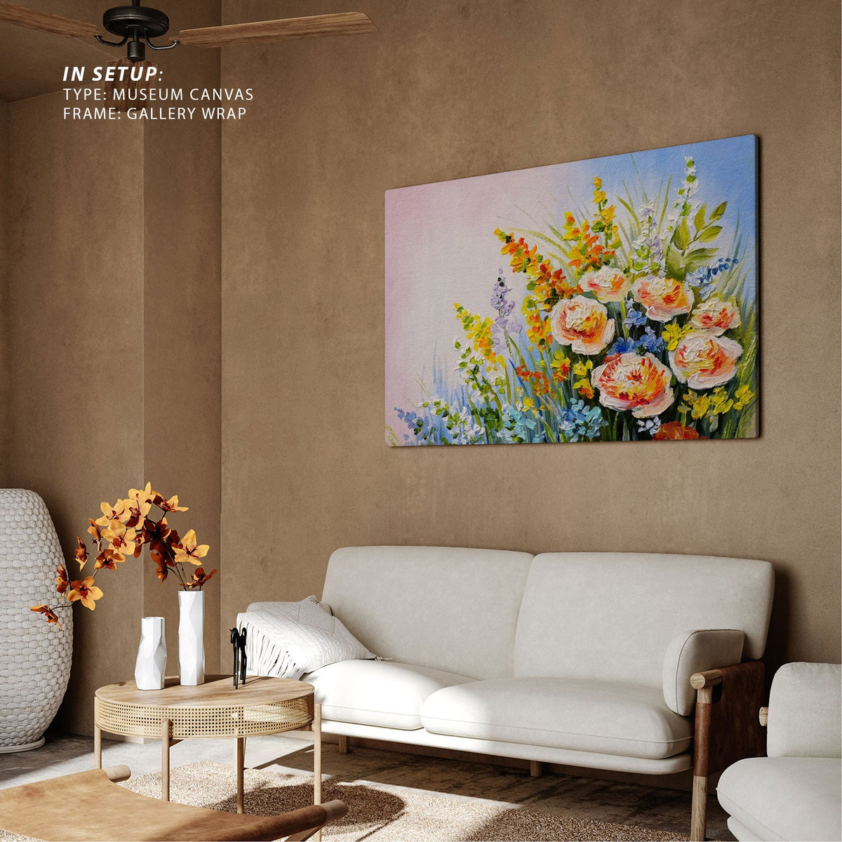 Abstract bouquet of summer flowers, Big Canvas Paintings