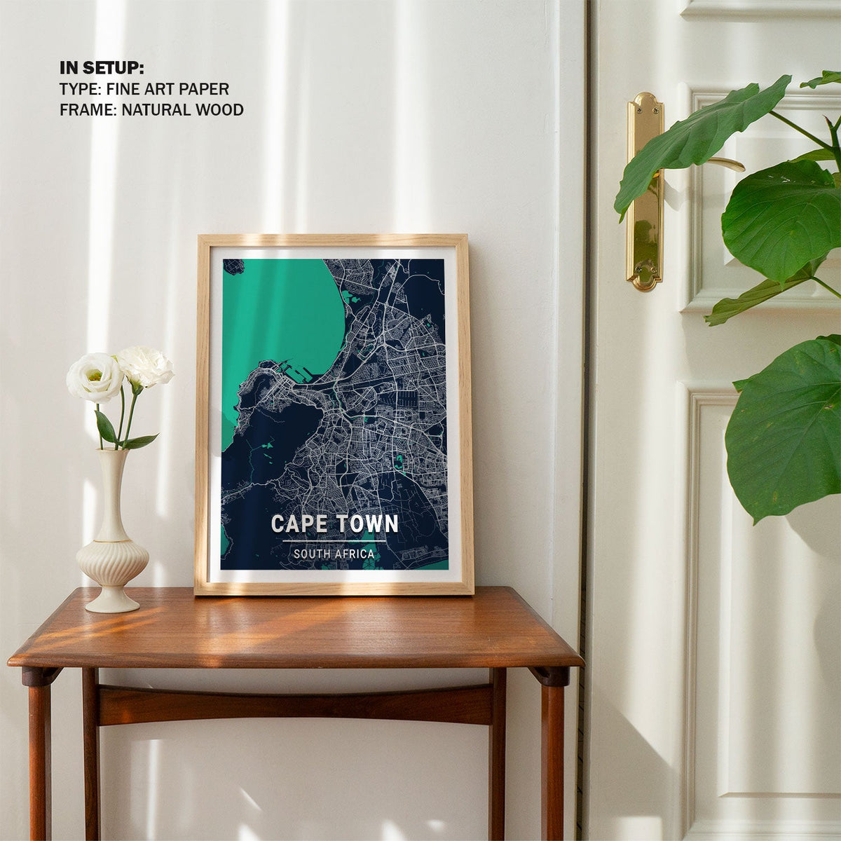 Cape Town Blue Dark City Map