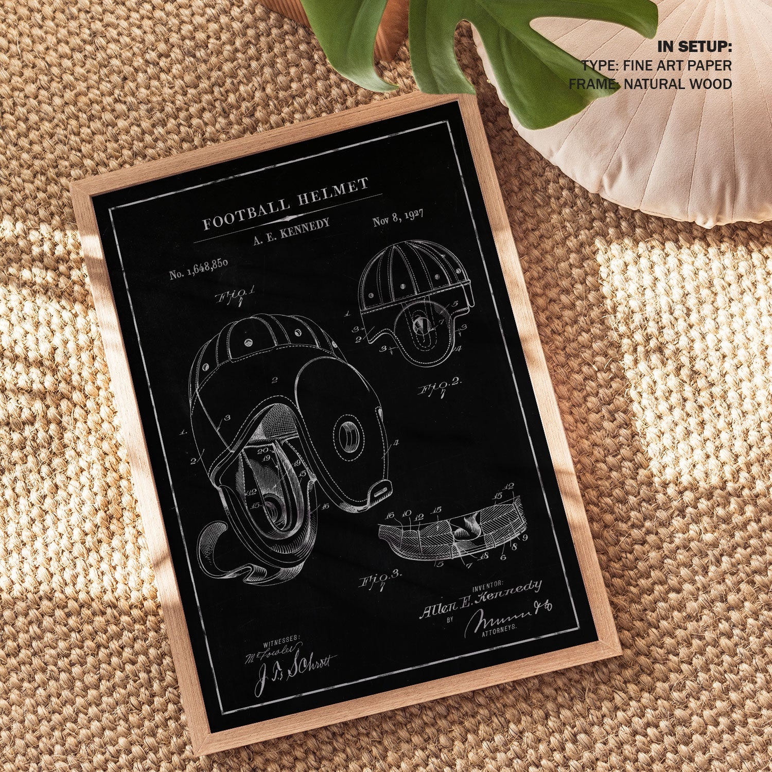 Chalk Football Helmet: Buy Premium Framed Blueprints & Patent Art Online – Dessine Art