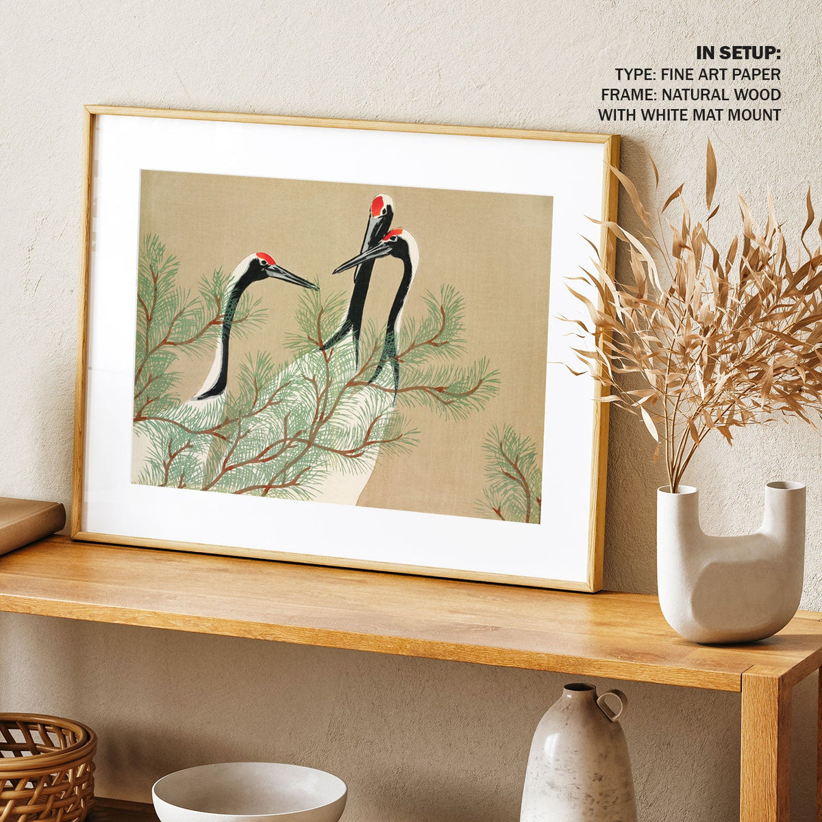 Cranes from Momoyogusa-Flowers II, Japanese Art Painting
