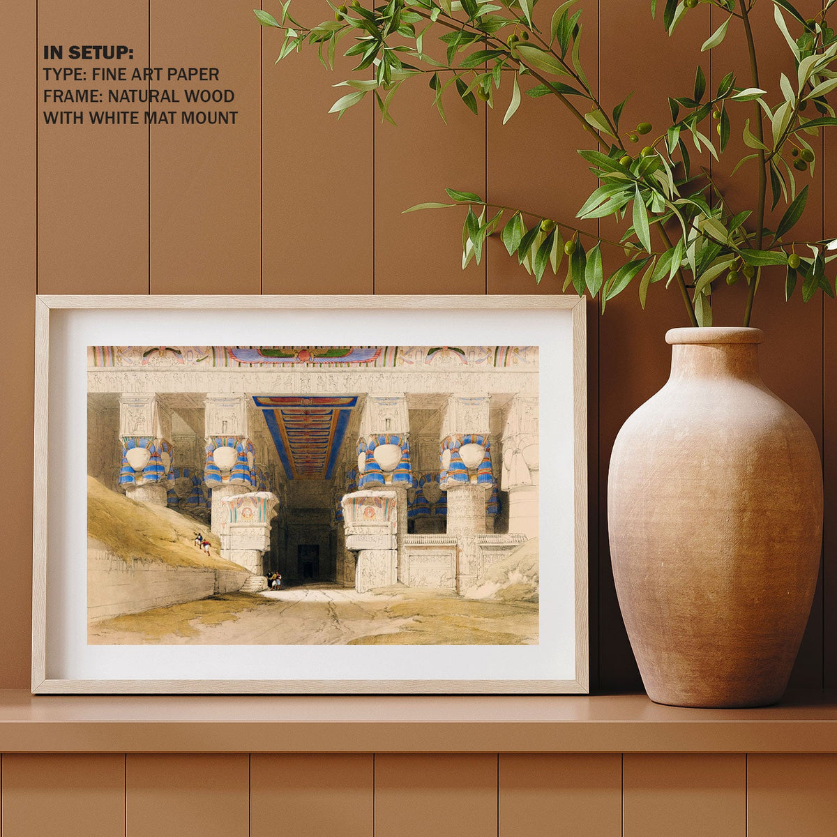 Dendera is one of the latest Egyptian temples illustration by David Roberts, Egyptian Art Paintings