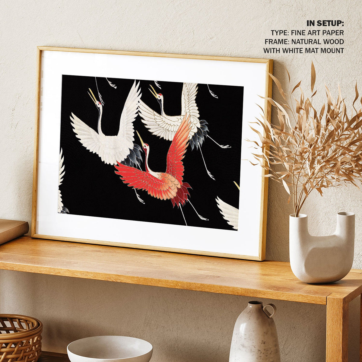 Flying Cranes, Japanese Art Painting