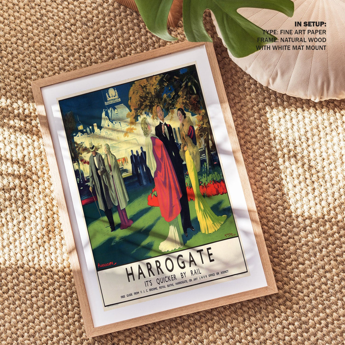 Harrogate Its Quicker by Rail Travel Poster
