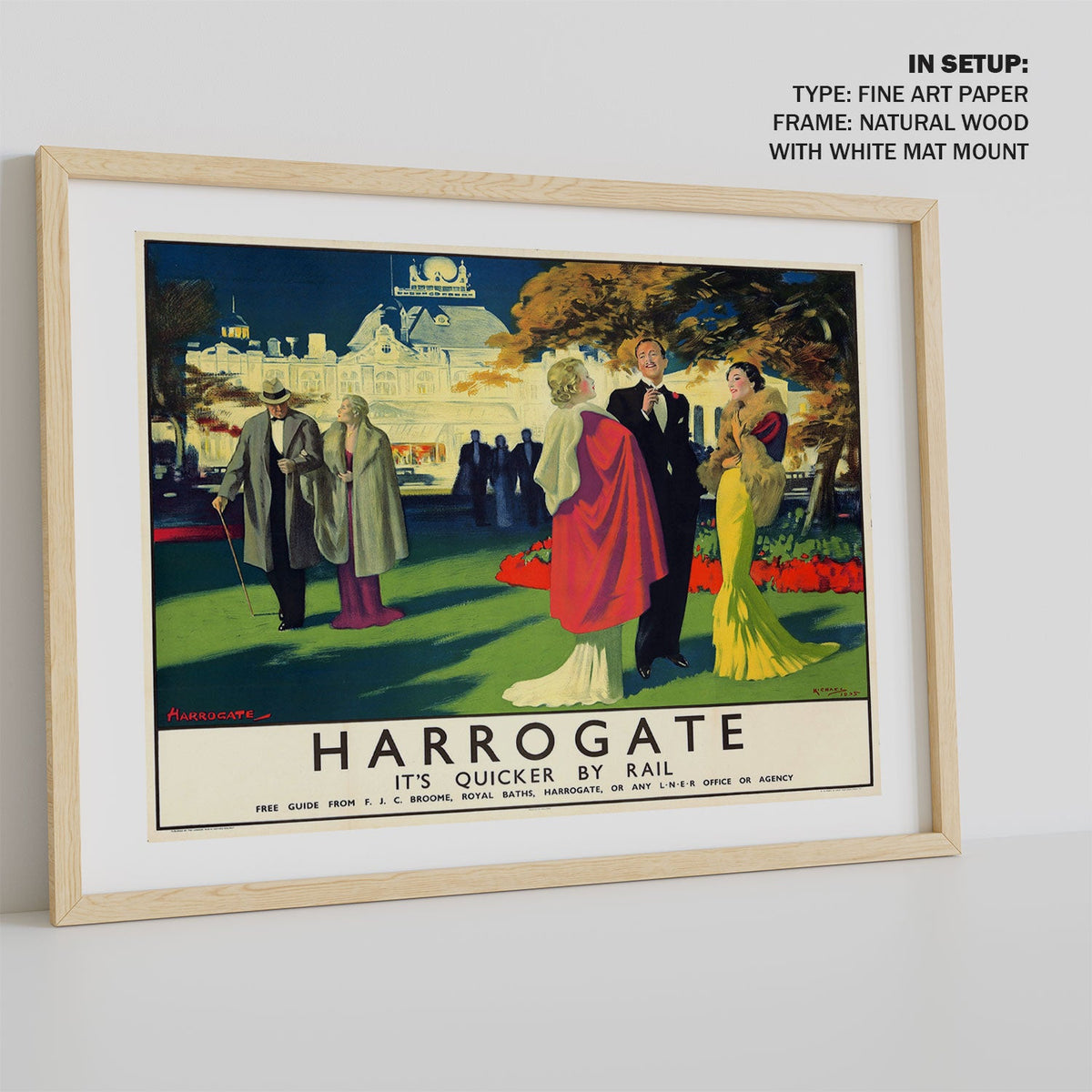 Harrogate Its Quicker by Rail Travel Poster
