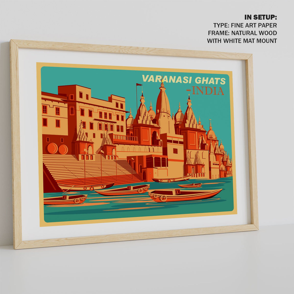 India Varanasi Ghats of Uttar Pradesh Travel Poster
