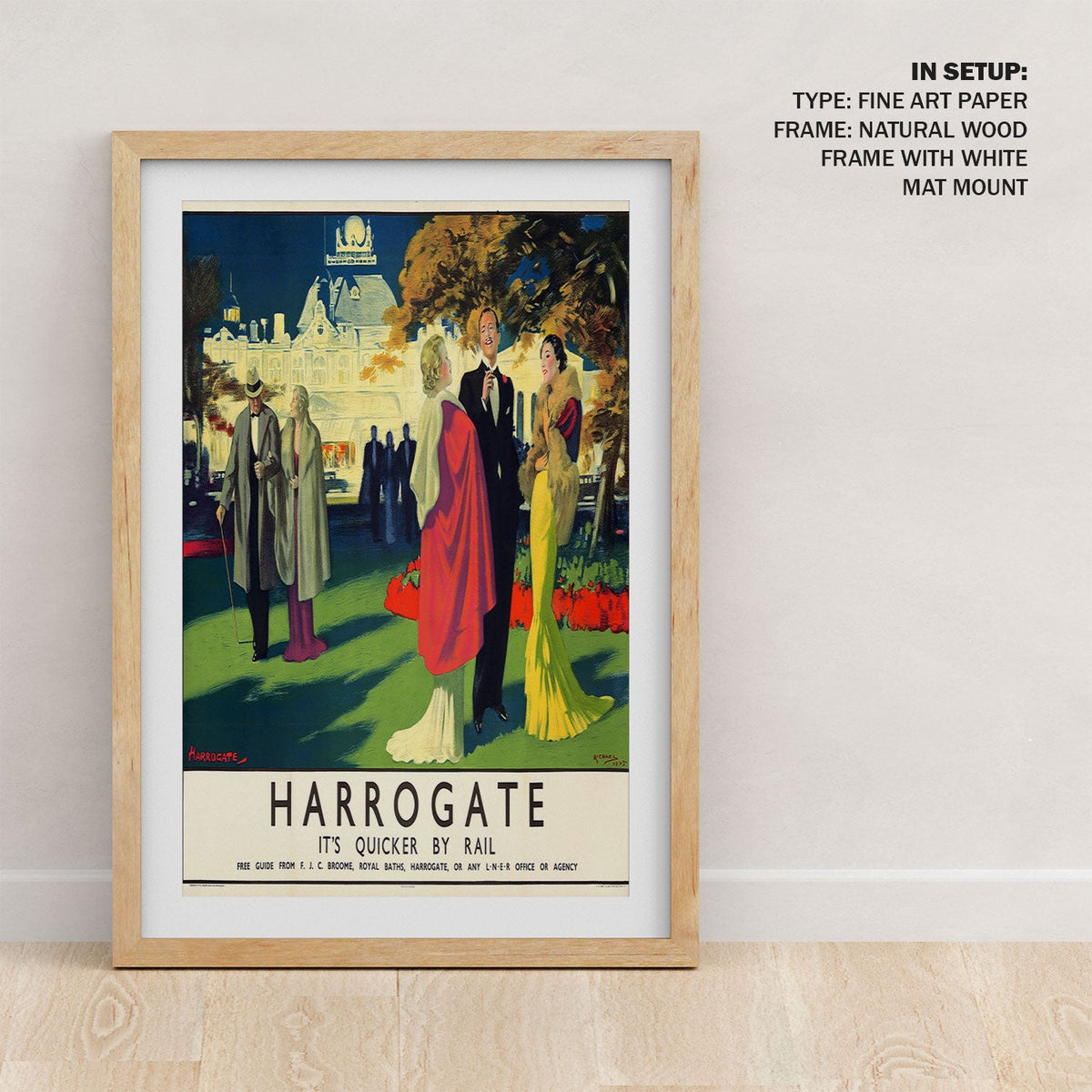 Harrogate Its Quicker by Rail Travel Poster