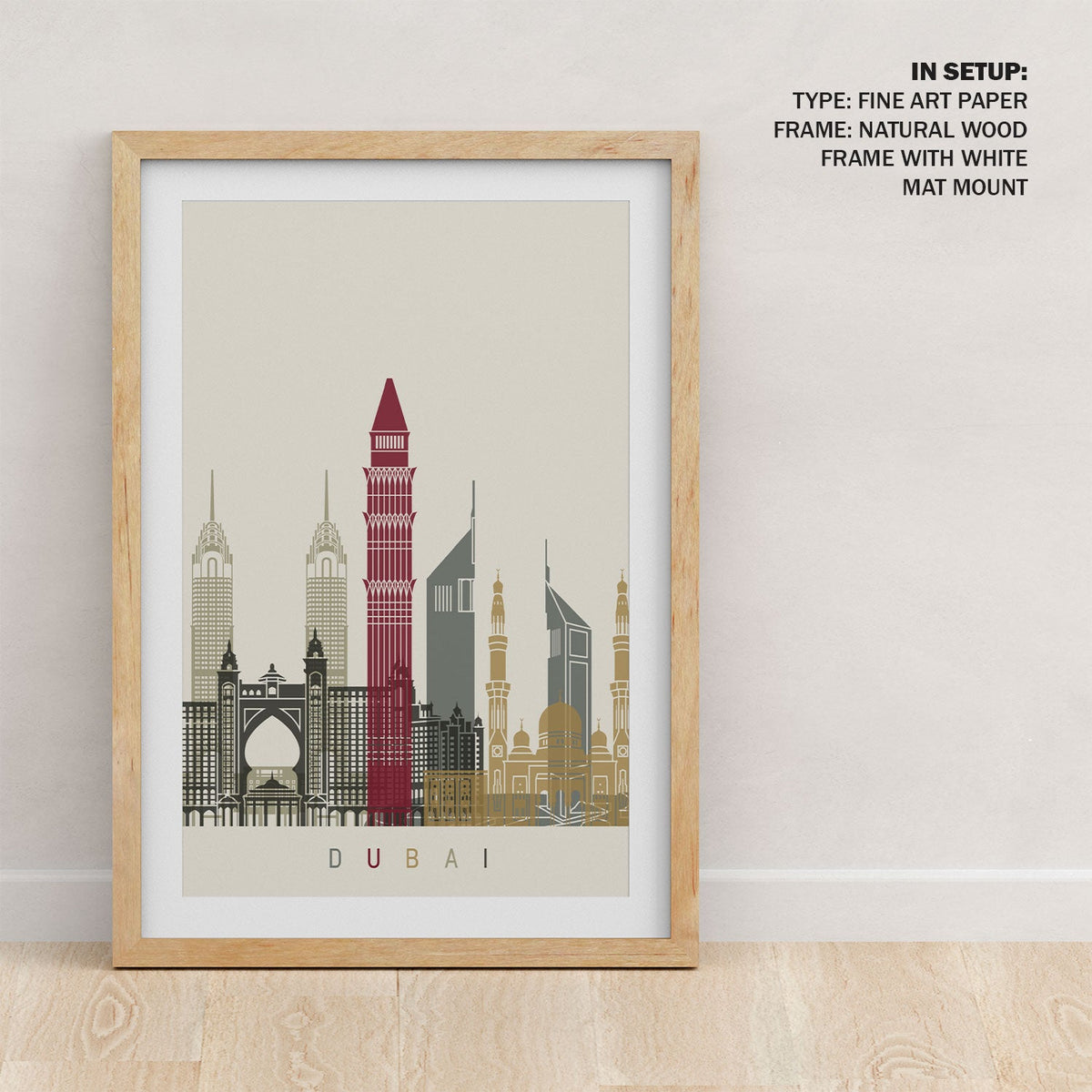 Skyline Dubai Travel Poster