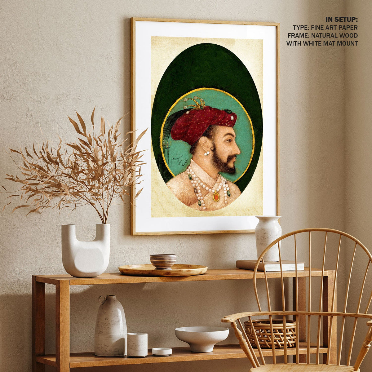 Shah Jahan Portrait Royal, Mughal Miniature Paintings
