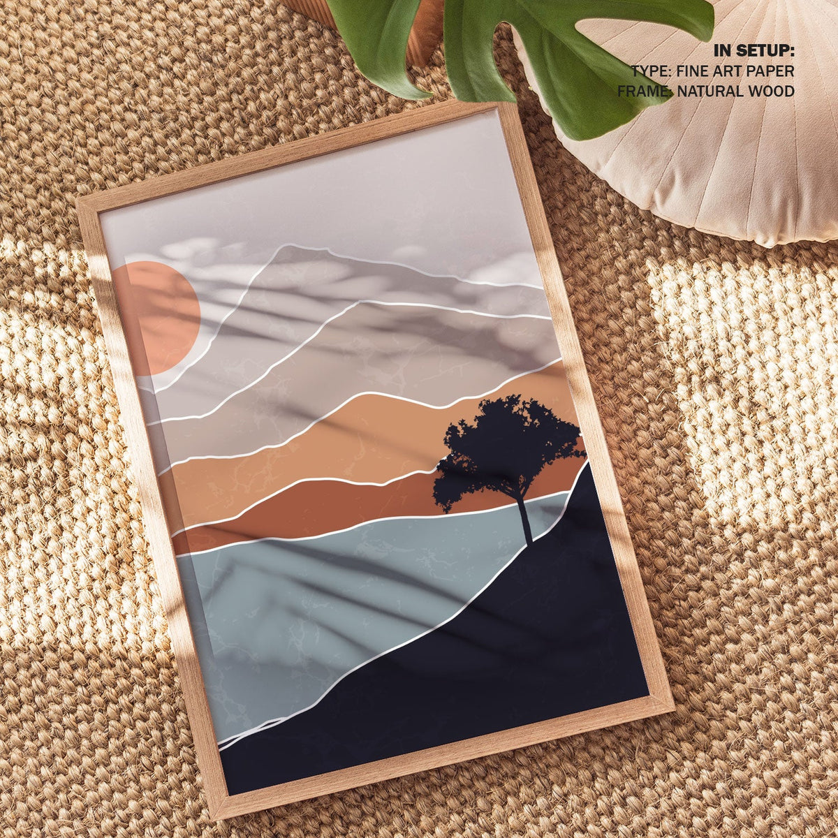 The Evening in Mountains 02, Minimalist Art Painting