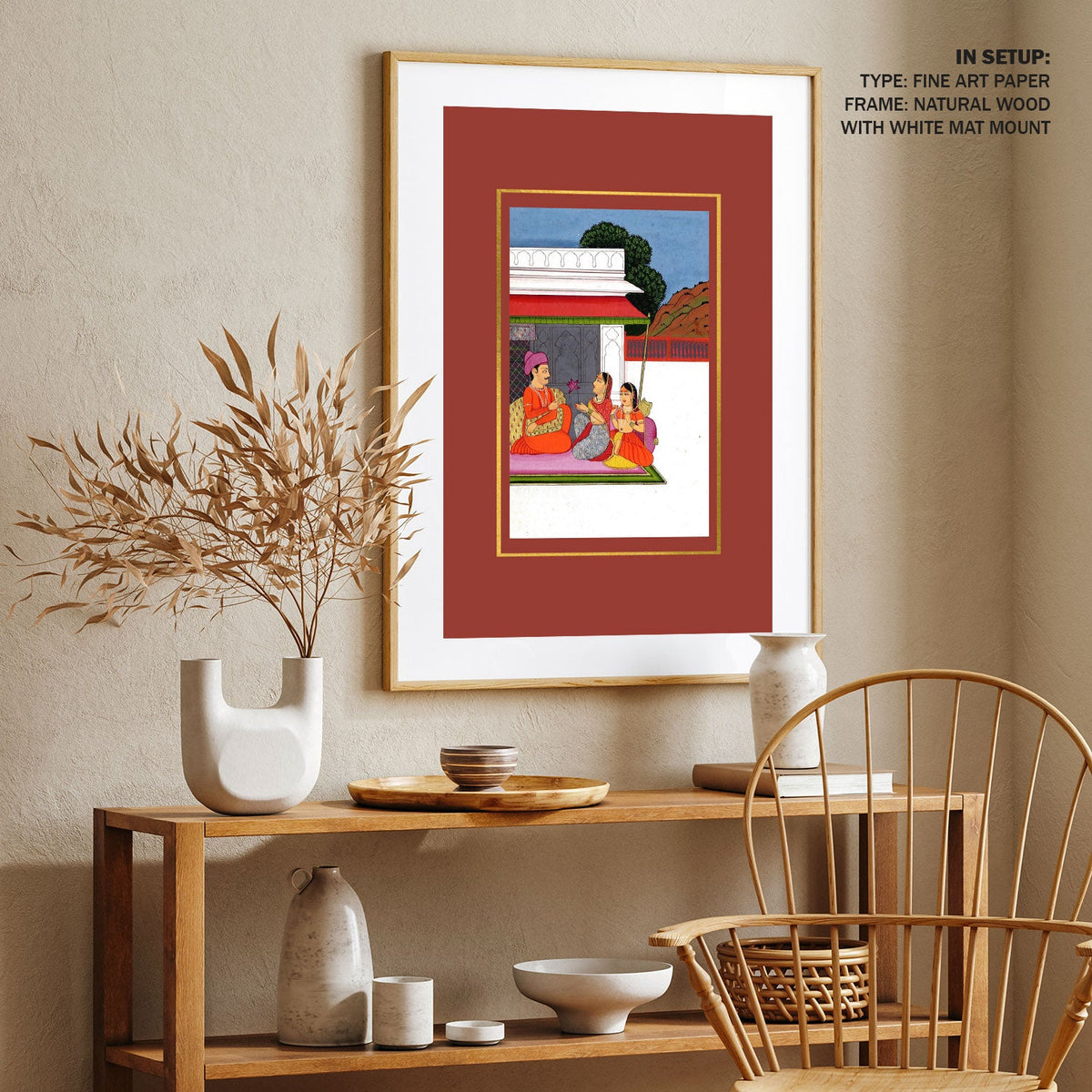 A man is seated Baramasa Series, Indian Miniature Paintings